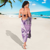 Samoa Siapo Elegant Sarong Hibiscus Violet Motifs - Polynesian Pride