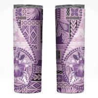 Samoa Siapo Elegant Skinny Tumbler Hibiscus Violet Motifs LT05 Violet - Polynesian Pride