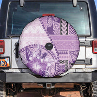 Samoa Siapo Elegant Spare Tire Cover Hibiscus Violet Motifs LT05 Violet - Polynesian Pride