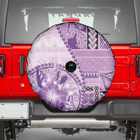 Samoa Siapo Elegant Spare Tire Cover Hibiscus Violet Motifs LT05 - Polynesian Pride