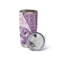 Samoa Siapo Elegant Tumbler Cup Hibiscus Violet Motifs - Polynesian Pride