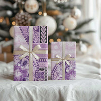 Samoa Siapo Elegant Wrapping Paper Hibiscus Violet Motifs - Polynesian Pride