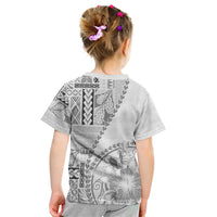 Samoa Siapo Elegant Kid T Shirt Hibiscus White Motifs LT05 - Polynesian Pride
