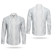 Samoa Lotu Tamaiti Couples Matching Short Sleeve Bodycon Dress and Long Sleeve Button Shirt Teuila With Tribal Motifs