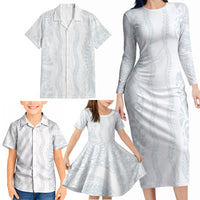 Samoa Lotu Tamaiti Family Matching Long Sleeve Bodycon Dress and Hawaiian Shirt Teuila With Tribal Motifs