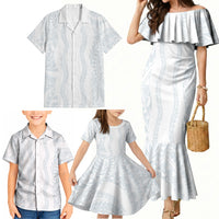 Samoa Lotu Tamaiti Family Matching Mermaid Dress and Hawaiian Shirt Teuila With Tribal Motifs