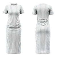 Samoa Lotu Tamaiti Family Matching Short Sleeve Bodycon Dress and Hawaiian Shirt Teuila With Tribal Motifs