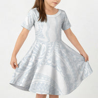 Samoa Lotu Tamaiti Kid Short Sleeve Dress Teuila With Tribal Motifs