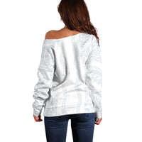 Samoa Lotu Tamaiti Off Shoulder Sweater Teuila With Tribal Motifs