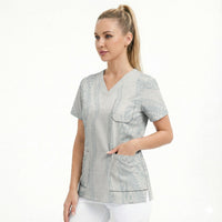 Samoa Lotu Tamaiti Scrub Top Teuila With Tribal Motifs
