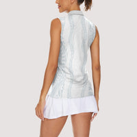 Samoa Lotu Tamaiti Women Sleeveless Polo Shirt Teuila With Tribal Motifs