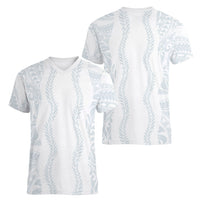 Samoa Lotu Tamaiti Women V-Neck T-Shirt Teuila With Tribal Motifs