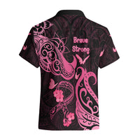 Breast Cancer Awareness Hawaiian Shirt Ribbon Polynesian Pattern Black Version LT05 - Polynesian Pride
