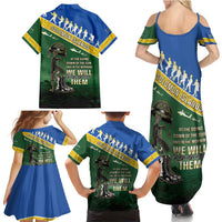 Solomon Islands Remembrance Day Family Matching Summer Maxi Dress and Hawaiian Shirt Lest We Forget
