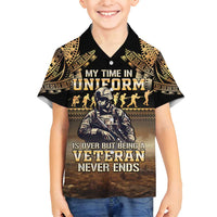 Polynesia Veterans Day Family Matching Off Shoulder Maxi Dress and Hawaiian Shirt Thank You Veterans Polynesian Pattern