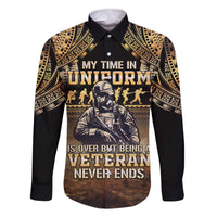 Polynesia Veterans Day Family Matching Off Shoulder Short Dress and Hawaiian Shirt Thank You Veterans Polynesian Pattern