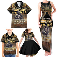 Polynesia Veterans Day Family Matching Tank Maxi Dress and Hawaiian Shirt Thank You Veterans Polynesian Pattern