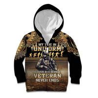 Polynesia Veterans Day Kid Hoodie Thank You Veterans Polynesian Pattern