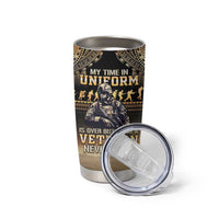 Polynesia Veterans Day Tumbler Cup Thank You Veterans Polynesian Pattern