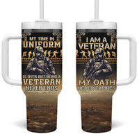 Polynesia Veterans Day Tumbler With Handle Thank You Veterans Polynesian Pattern