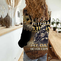 Polynesia Veterans Day Women Casual Shirt Thank You Veterans Polynesian Pattern