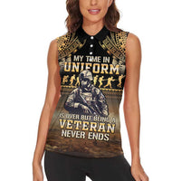 Polynesia Veterans Day Women Sleeveless Polo Shirt Thank You Veterans Polynesian Pattern