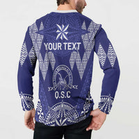 Personalised Queen Salote College Centenary Button Sweatshirt Tongan Kupesi Pattern - Polynesian Pride