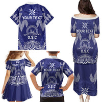 Personalised Queen Salote College Centenary Family Matching Puletasi and Hawaiian Shirt Tongan Kupesi Pattern - Polynesian Pride