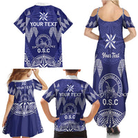 Personalised Queen Salote College Centenary Family Matching Summer Maxi Dress and Hawaiian Shirt Tongan Kupesi Pattern - Polynesian Pride