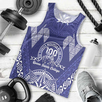 Personalised Queen Salote College Centenary Men Tank Top Tongan Kupesi Pattern - Polynesian Pride