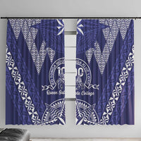 Queen Salote College Centenary Window Curtain Tongan Kupesi Pattern - Polynesian Pride