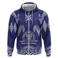 Personalised Queen Salote College Centenary Zip Hoodie Tongan Kupesi Pattern - Polynesian Pride