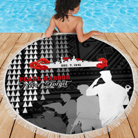 Pearl Harbor Remembrance Day Beach Blanket USS Arizona In Memory With Polynesian Pattern LT05 - Polynesian Pride