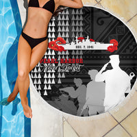 Pearl Harbor Remembrance Day Beach Blanket USS Arizona In Memory With Polynesian Pattern LT05 - Polynesian Pride