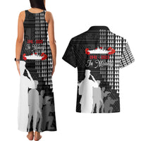 Pearl Harbor Remembrance Day Couples Matching Tank Maxi Dress and Hawaiian Shirt USS Arizona In Memory With Polynesian Pattern LT05 - Polynesian Pride