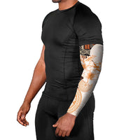 Fiji Arm Sleeves Masi Tapa Pattern Brown - Polynesian Pride