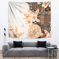 Fiji Tapestry Masi Tapa Pattern Brown LT05 - Polynesian Pride