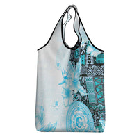 Fiji Grocery Bag Masi Tapa Pattern Blue