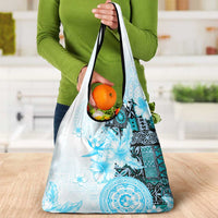 Fiji Grocery Bag Masi Tapa Pattern Blue