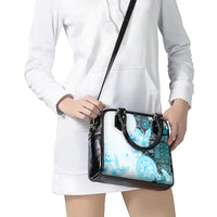 Fiji Shoulder Handbag Masi Tapa Pattern Blue LT05 - Polynesian Pride