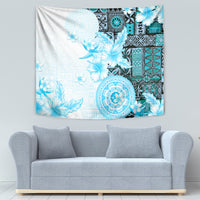 Fiji Tapestry Masi Tapa Pattern Blue LT05 - Polynesian Pride