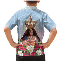 Guam Patroness Family Matching Mermaid Dress and Hawaiian Shirt The Legend Santa Marian Kamalen