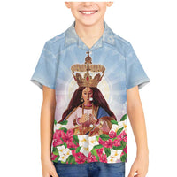 Guam Patroness Family Matching Mermaid Dress and Hawaiian Shirt The Legend Santa Marian Kamalen