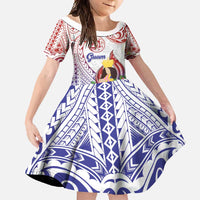 Happy Guam Santa Marian Kamalen Day Family Matching Summer Maxi Dress and Hawaiian Shirt LT05 Daughter's Dress White - Polynesian Pride