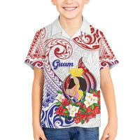 Happy Guam Santa Marian Kamalen Day Family Matching Summer Maxi Dress and Hawaiian Shirt LT05 Son's Shirt White - Polynesian Pride