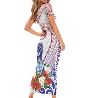 Happy Guam Santa Marian Kamalen Day Short Sleeve Bodycon Dress LT05 - Polynesian Pride