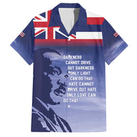 Hawaii MLK Day Family Matching Summer Maxi Dress and Hawaiian Shirt LT05 Dad's Shirt - Short Sleeve Blue - Polynesian Pride