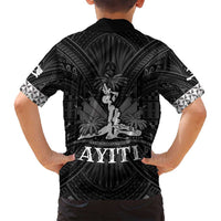 Haiti 1804 Family Matching Tank Maxi Dress and Hawaiian Shirt Polynesian Silver Neg Maron