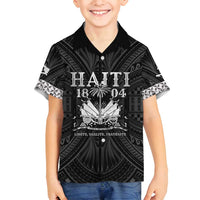 Haiti 1804 Family Matching Tank Maxi Dress and Hawaiian Shirt Polynesian Silver Neg Maron