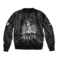 Haiti 1804 Sleeve Zip Bomber Jacket Polynesian Silver Neg Maron LT05 - Polynesian Pride